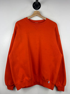 Vintage 90s Russell Athletic Blank Orange Crewneck