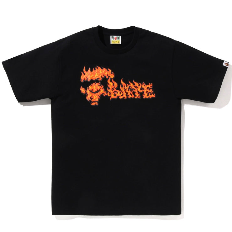 Bape Flame Spellout Black Tee