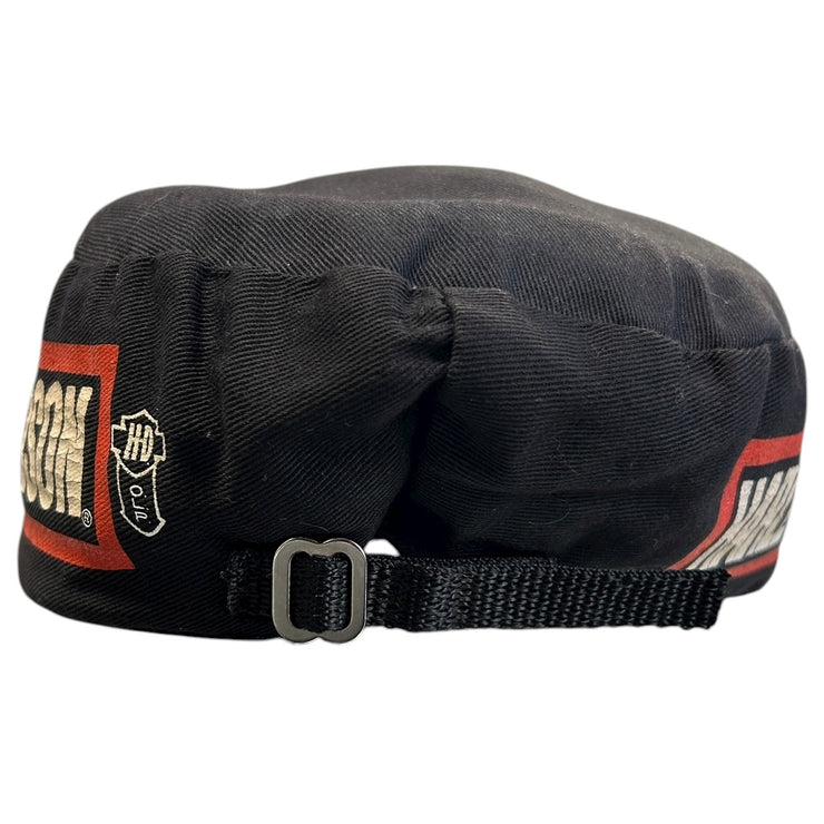 Vintage 80s Harley Davidson Eagle Black Pillbox Strapback Hat