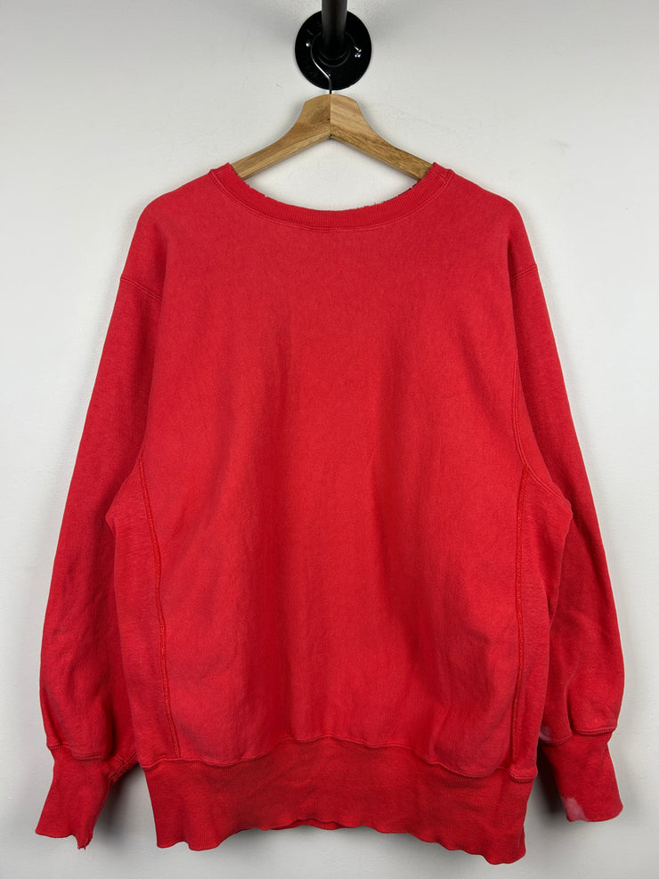 Vintage 90s Champion Reverse Weave Faded Red Crewneck