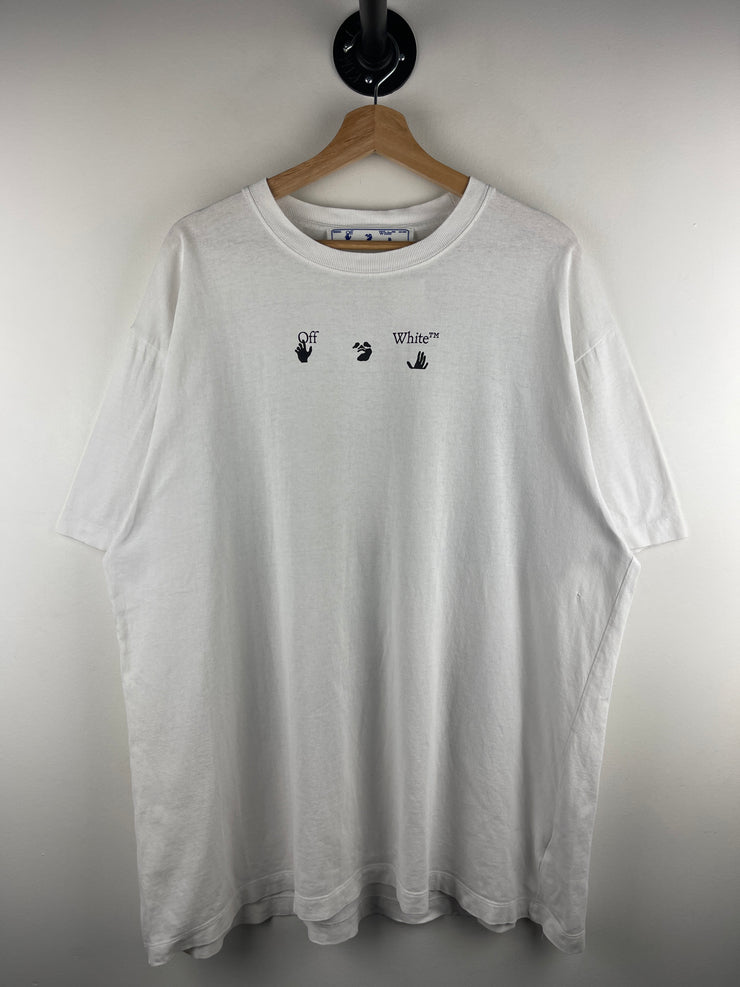 Off White Blue Marker Arrows White Tee