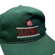 Vintage 90s Sleeman Beer Green Snapback Hat