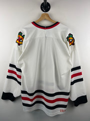 Vintage 90s NHL CCM Chicago Blackhawks White Hockey Jersey