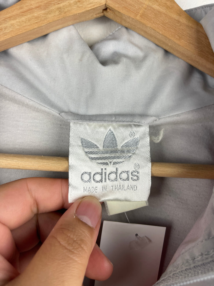 Vintage 80s Adidas Spellout Red & Grey Windbreaker