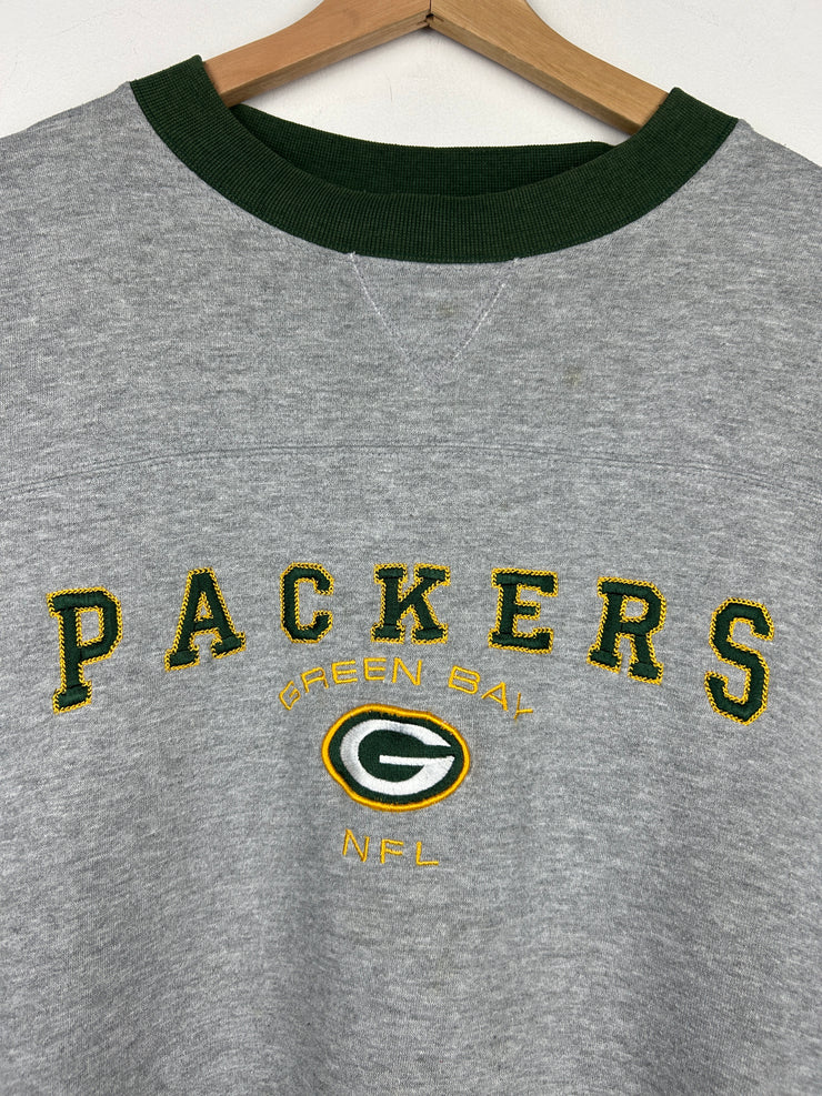 Vintage NFL Green Bay Packers Embroidered Grey Crewneck