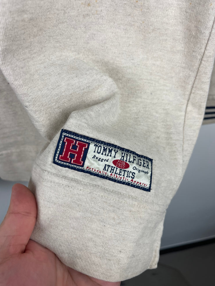 Vintage 90s Tommy Hilfiger Authentic Gear Grey & Green Polo Rugby Long Sleeve