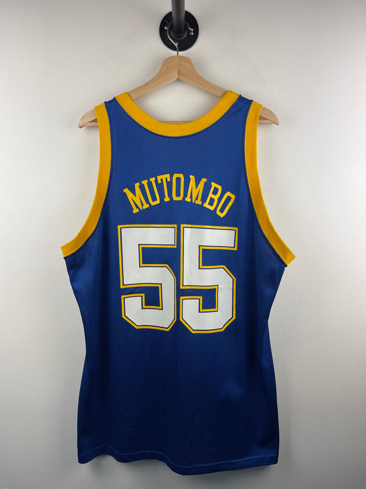 Vintage 90s NBA Champion Denver Nuggets Mutombo Blue Basketball Jersey