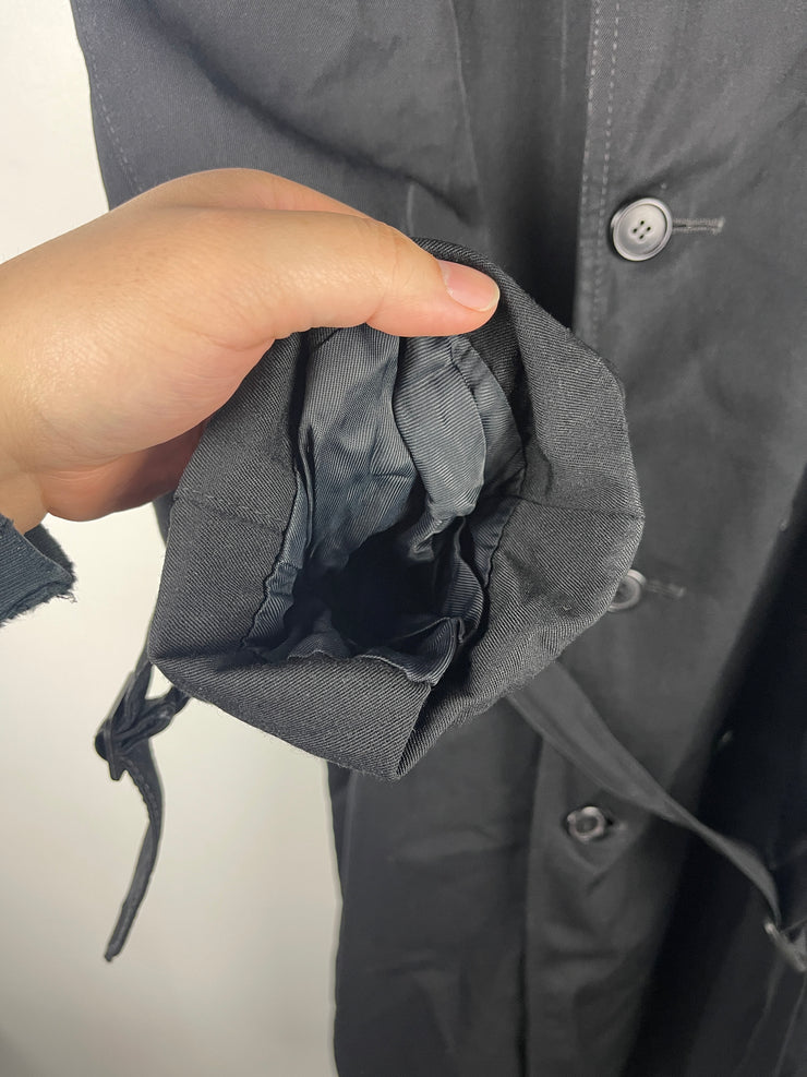 Vintage 90s Christian Dior Monsieur Black Wool Trench Coat