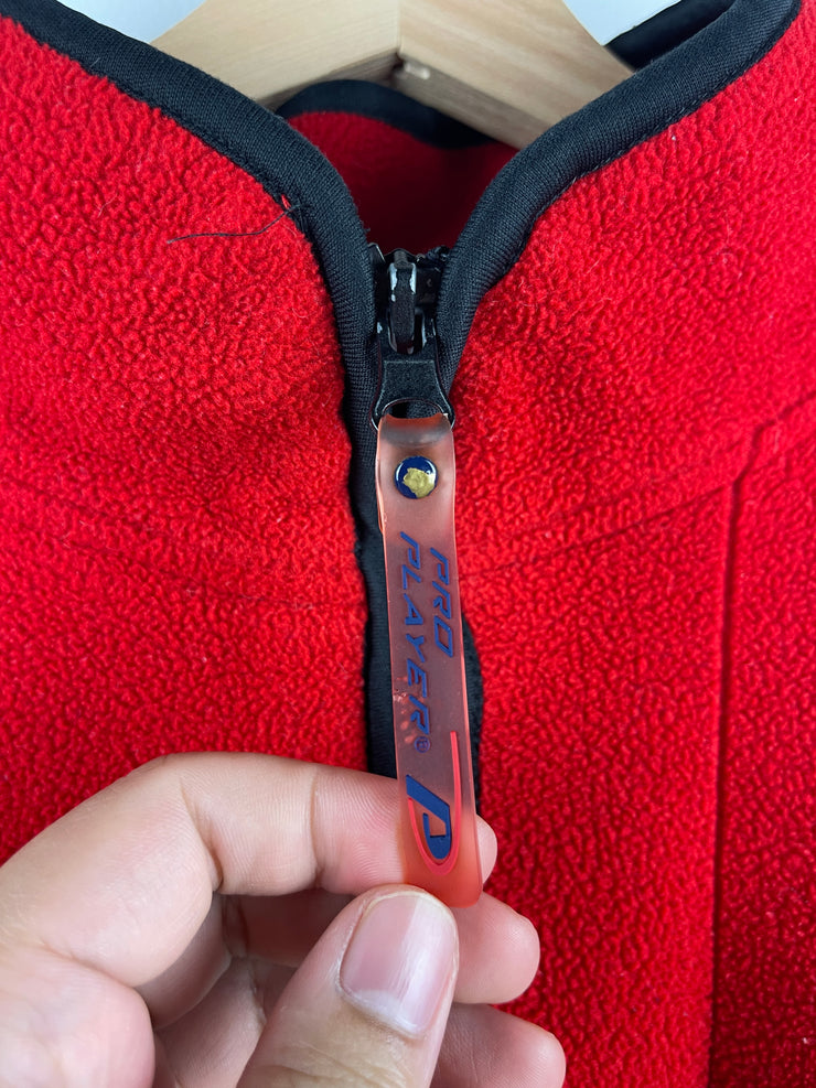 Vintage 90s Pro Player Ohio State Buckeyes Quarter Zip Red Fleece Sweater