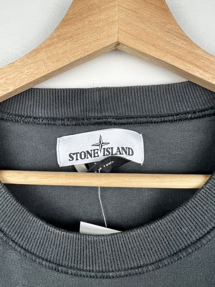 Stone Island Patch Charcoal Grey Crewneck