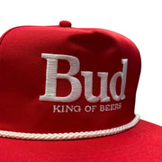 Vintage 90s NFL Bud Budweiser Beer King Of Beers Red Snapback Hat