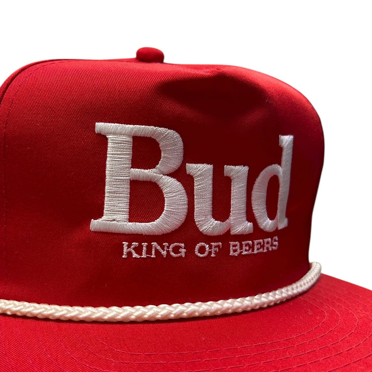 Vintage 90s NFL Bud Budweiser Beer King Of Beers Red Snapback Hat