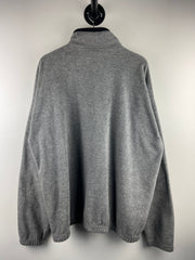 Vintage 90s ESPN The Magazine Grey Quarter Zip Fleece Sweater