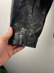 Vintage 80s Moto Café Racer Black Leather Jacket