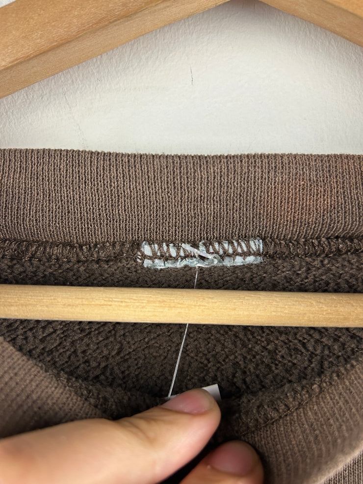 Vintage 90s Carhartt Spellout Embroidered Brown Crewneck