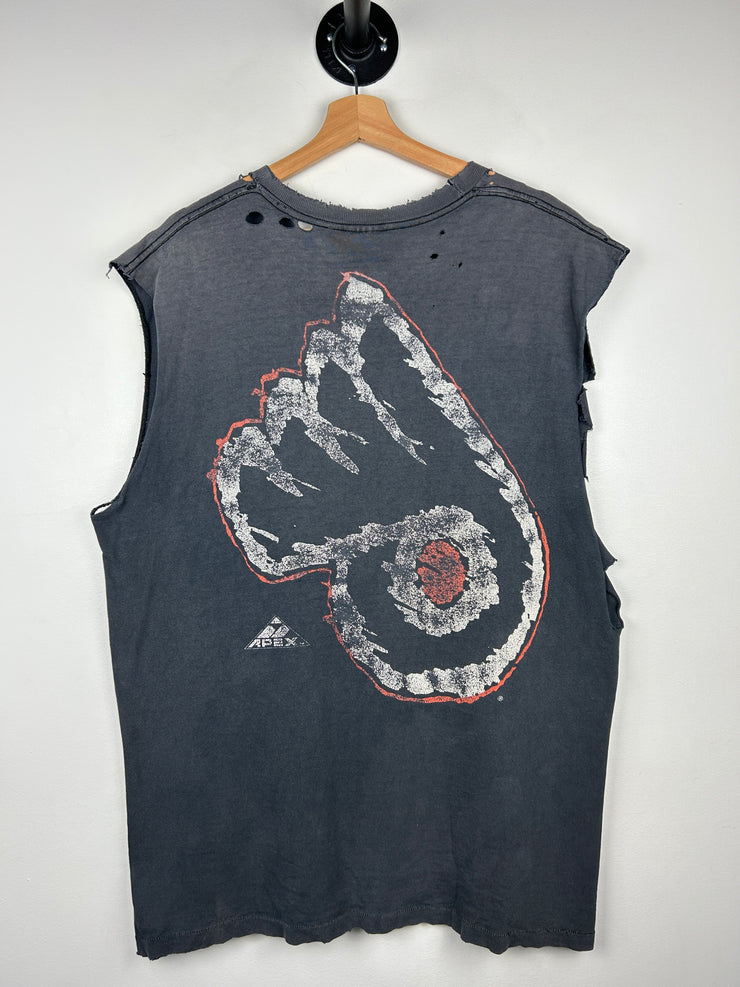 Vintage 90s NHL Philadelphia Flyers Black Thrashed Cut Off Tank Top