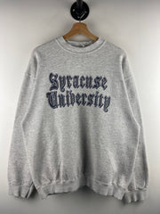 Vintage 90s Syracuse University Old English Spellout Grey Crewneck