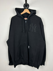 Vintage MLB New York Yankees Tonal Black Zip Up Hoodie