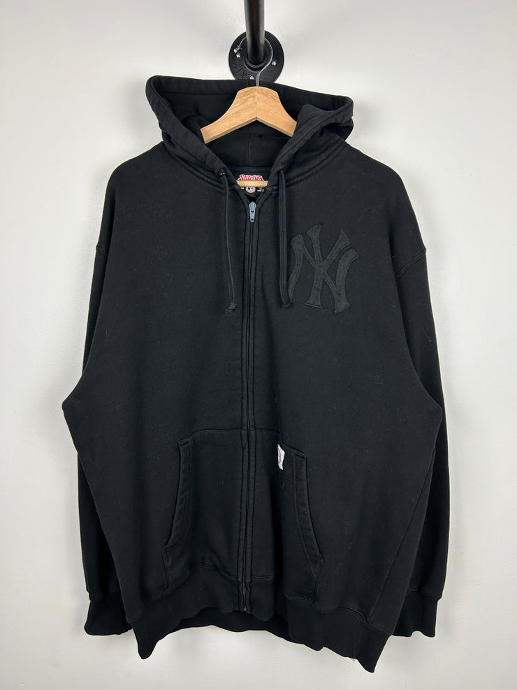 Vintage MLB New York Yankees Tonal Black Zip Up Hoodie