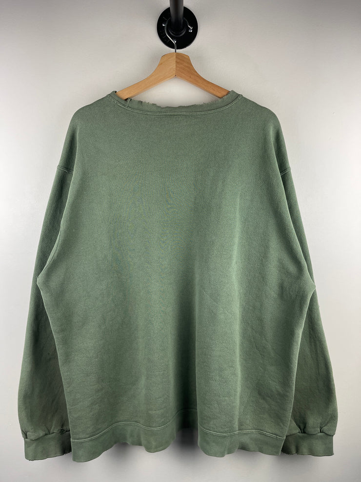 Vintage 90s Nike Mini Swoosh Olive Crewneck