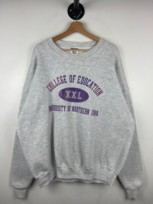 Vintage 90s University Of Northern Iowa College Of Education Grey Crewneck