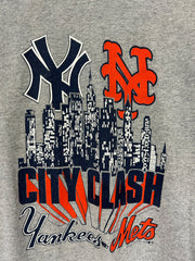 Vintage 1988 City Clash Yankees VS Mets Grey Starter Tee