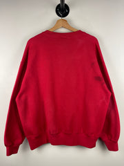 Vintage 90s Dalmatian Dog Fire Fighter Red Crewneck