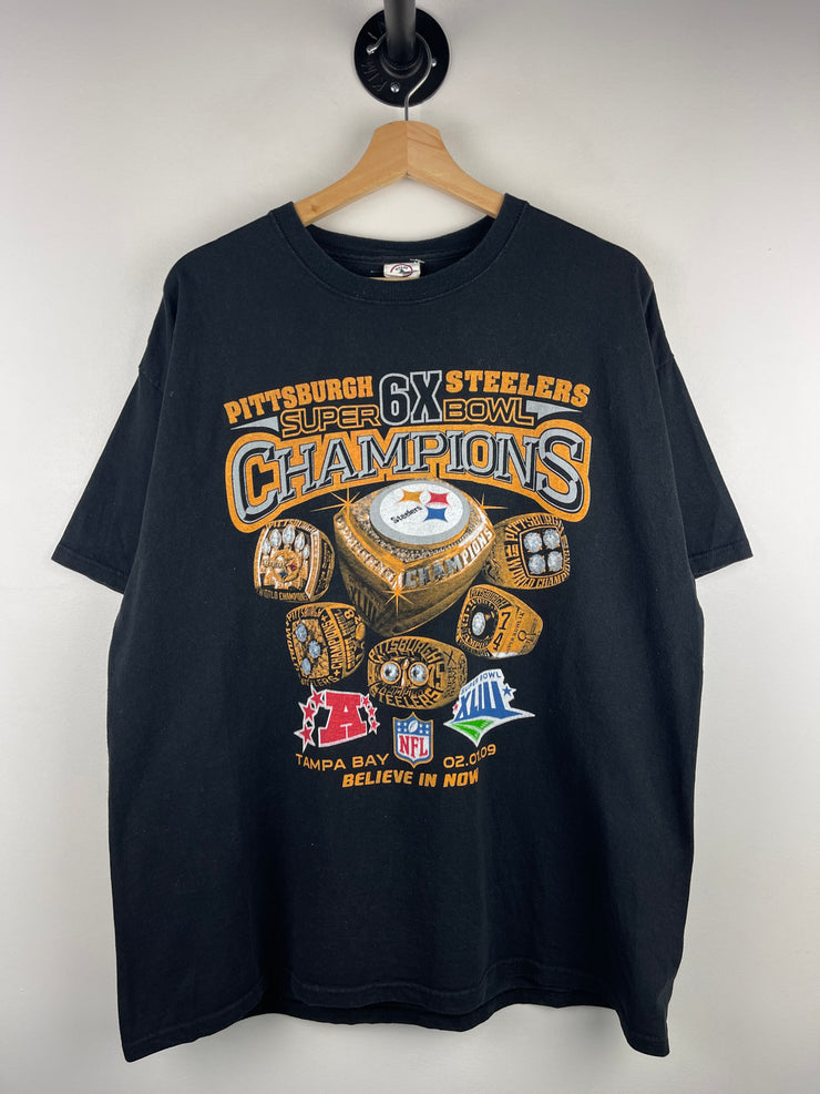 Vintage NFL Pittsburgh Steelers Rings Grey Tee