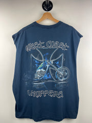 Vintage West Coast Choppers Motorcycle Navy Cut Off Tank Top
