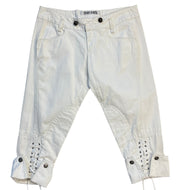 Vintage Miss Sixty Women's White Lace-Up Denim Capris
