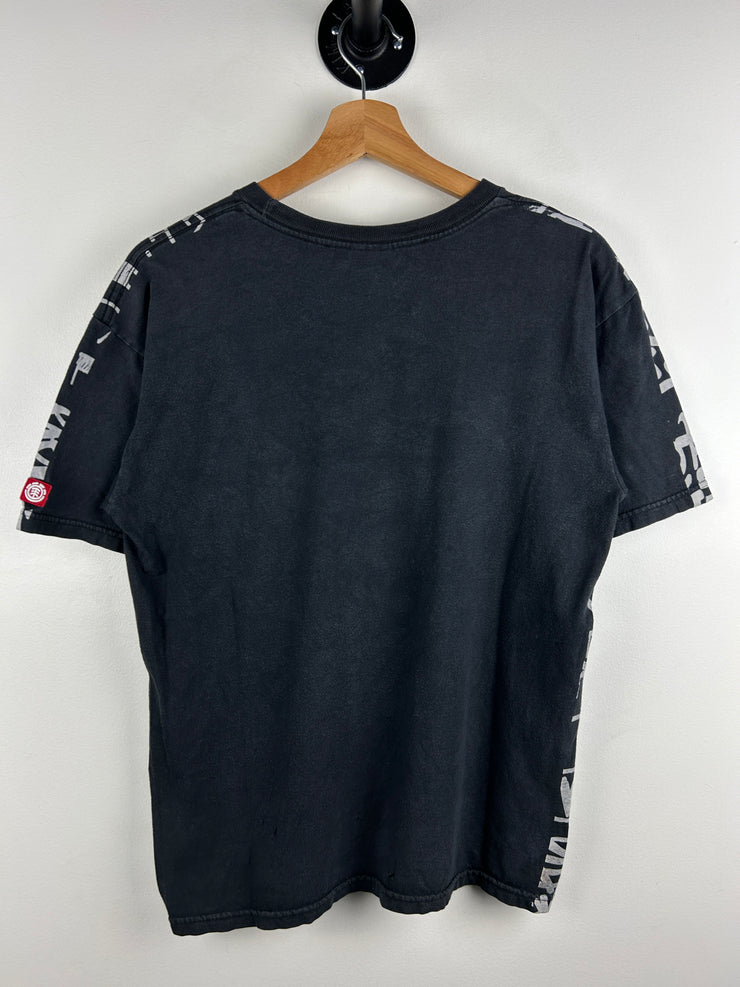 Vintage Element Skateboards All Over Print Black Tee