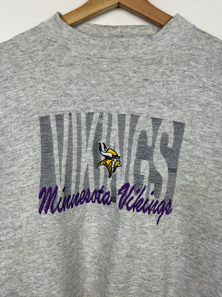 Vintage 90s NFL Logo 7 Minnesota Vikings Grey Crewneck