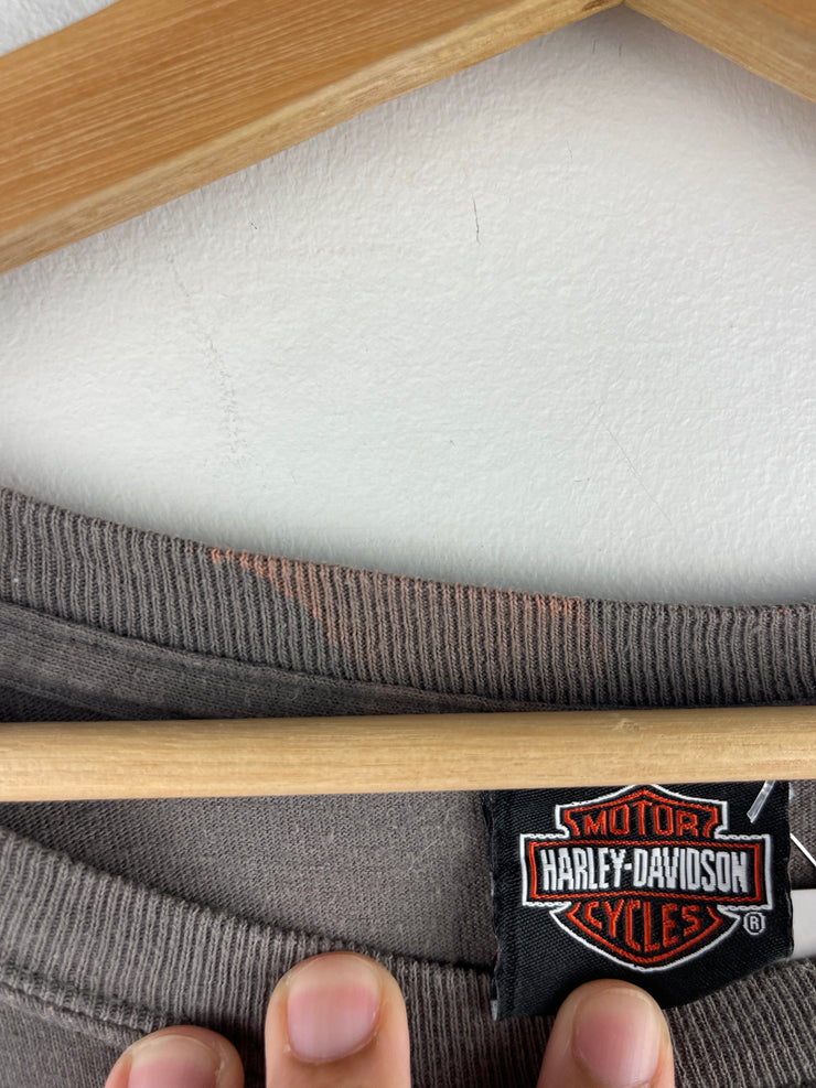 Vintage Harley Davidson Bike Week Daytona Beach Grey Long Sleeve