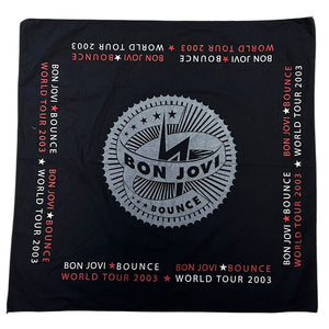 Vintage 2003 Bon Jovi Bounce World Tour Black Bandana