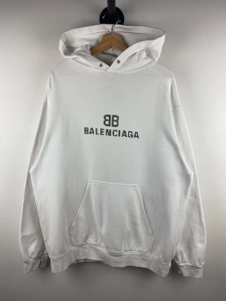 Balenciaga BB Pixel White Hoodie