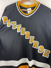 Vintage 90s NHL CCM Pittsburgh Penguins Black Hockey Jersey