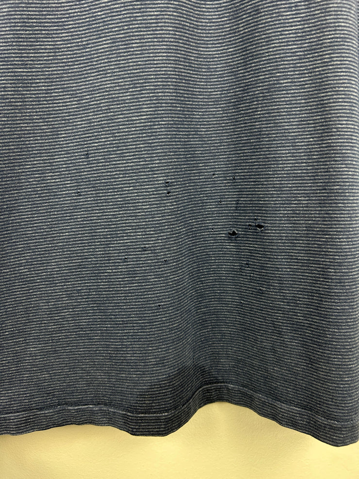 Vintage 90s Trench Michigan University Wolverines Navy Striped Tee