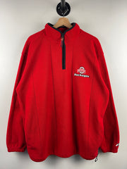 Vintage 90s Pro Player Ohio State Buckeyes Quarter Zip Red Fleece Sweater