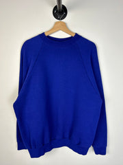 Vintage 90's Fruit Of The Loom Essential Blank Blue Crewneck