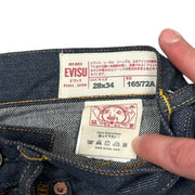 Evisu Lotus Fleur Seagull Selvedge Blue Denim Jeans