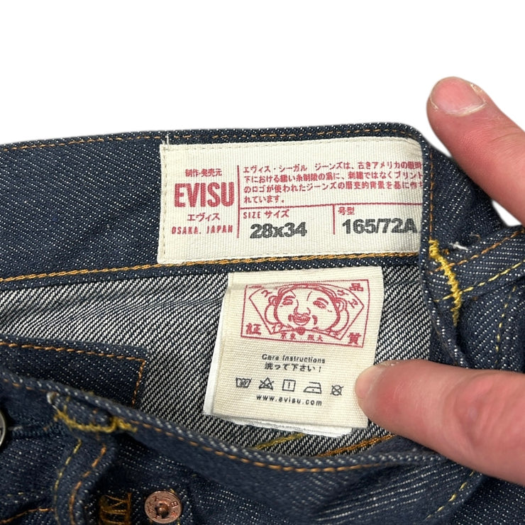 Evisu Lotus Fleur Seagull Selvedge Blue Denim Jeans