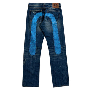 Evisu Daicock Blue & Blue Denim Jeans