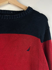 Vintage Y2K Nautica Red & Blue Knit Sweater