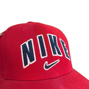 Vintage 90's Nike Arc Spellout Red Strapback Hat