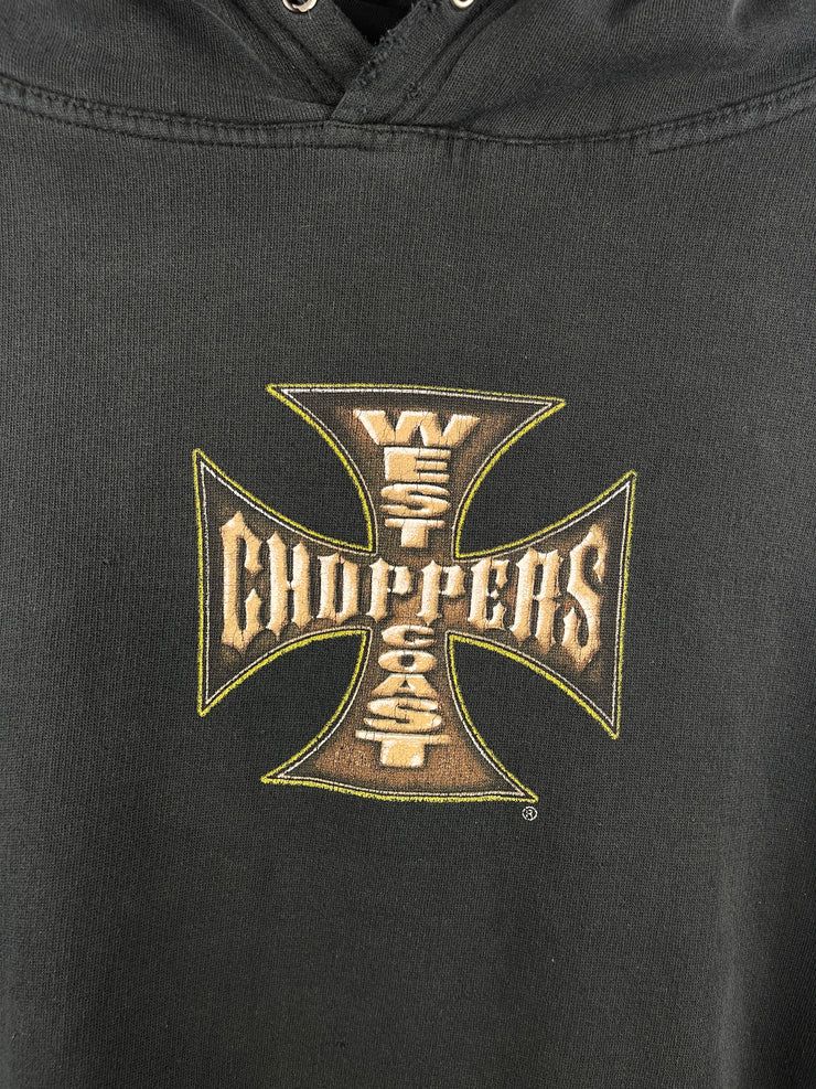 Vintage West Coast Choppers Long Beach Black & Gold Hoodie