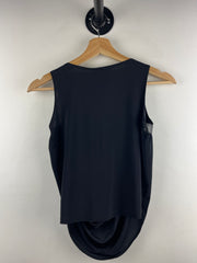 Vintage 90s Costa Blanca Women's Black Belted Cowl-Neck Tank