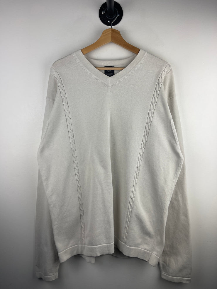 Vintage Nike Golf V-Neck Cream Crewneck
