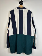 Vintage 90's Izod Colour Block Polo Rugby Long Sleeve