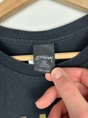 Stussy N4 Red & Green Stripe Black Tee
