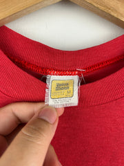 Vintage 70s Velva Sheen Red Roofs Inns Sleep Cheap Red Tee